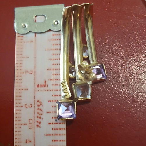 Gold 585 large earrings 3 cm length