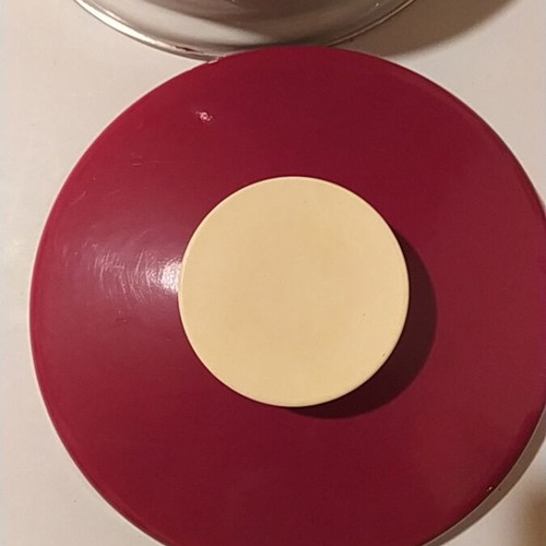 Enamel saucepan 17 cm used, 60s-70s vintage