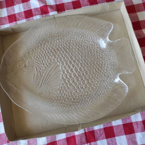 Arcoroc Poisson Vintage Serving Platter 1970s Large New