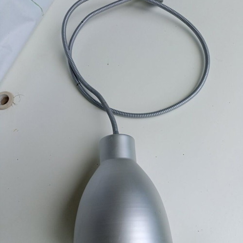 Spiral lamps new, set of 4, aluminum with bulb