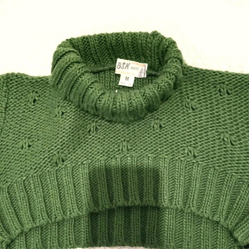 Berska knitted crop top size M green