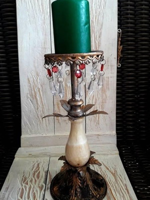 Vintage candleholder used 30 cm height, 12 cm width