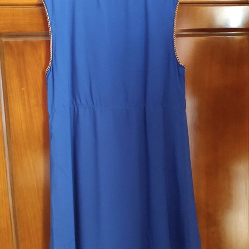 Midi dress blue used, size L with decorative chain