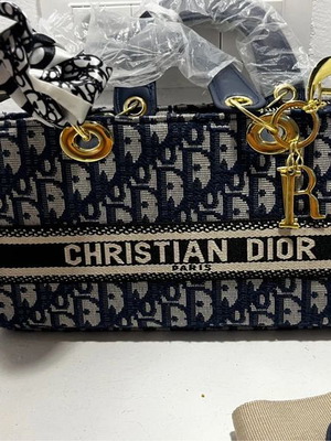 Christian Dior women's bag new, gray and blue handbag