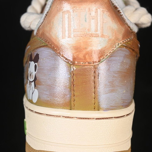 Nike Air Force 1 Milk Coffee Bear new hand-painted sneakers
