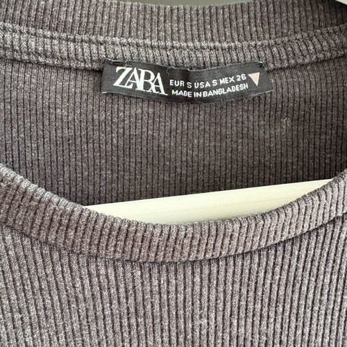 Zara mini dress ribbed fabric like new, gray, size S