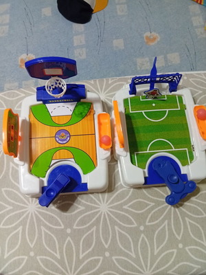Desktop Games set of 2 used, basketball and soccer mini board games