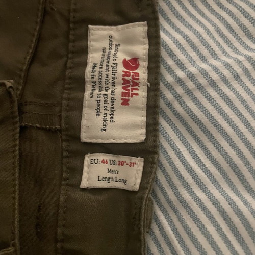 Fjallraven hiking pants, black and khaki, size EU 46 US 30-31