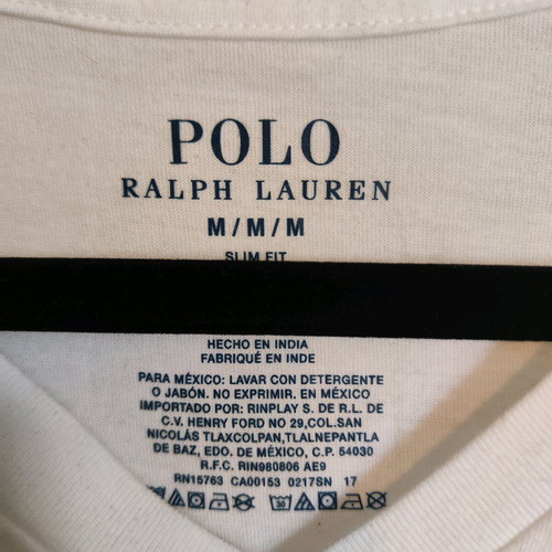 White T-shirt Polo Ralph Lauren V-Neck (Size M - Slim Fit)