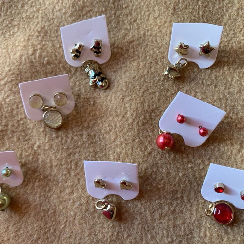 Earring sets with pendant, new, 7 pieces