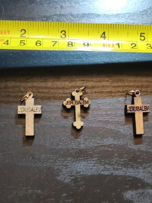 Wooden Jerusalem crosses pack of 3 new
