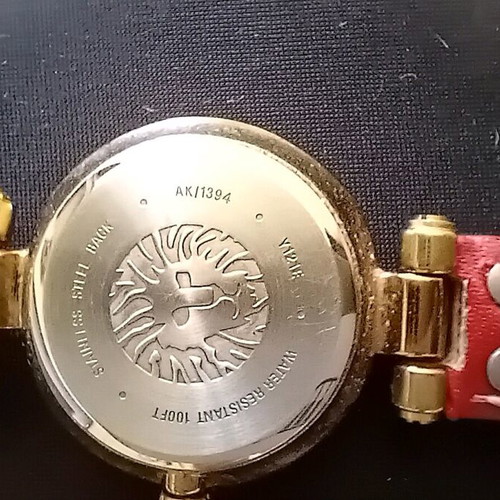 Anne Klein watch used, red leather strap, quartz mechanism