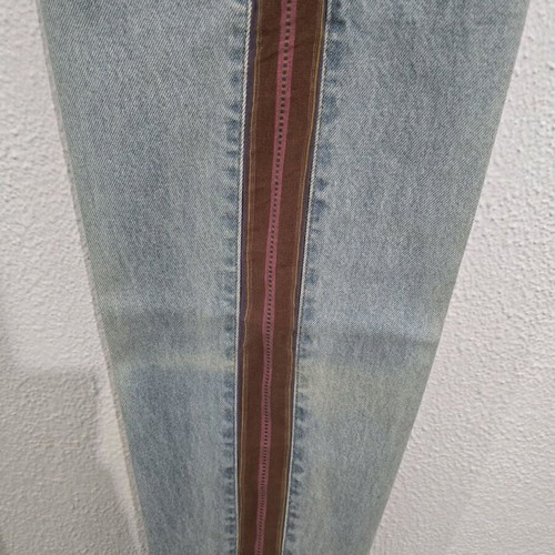 Vintage jean pants new, multicolor turquoise, size L