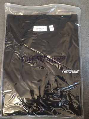 Off White black t-shirt size Large with logo and arrow design