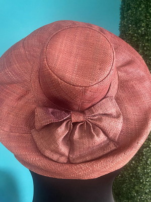 Wide Brim Hat used, burgundy brown from Madagascar, size M
