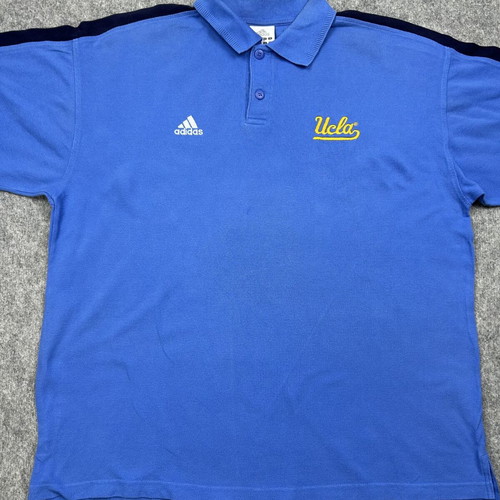 Adidas UCLA Bruins Polo XL used, blue colourblock Y2K preppy retrosport