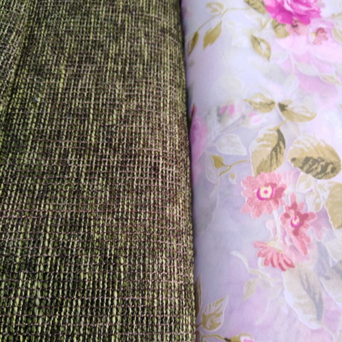 Curtain fabric new, green linen sack 5.50x2.80