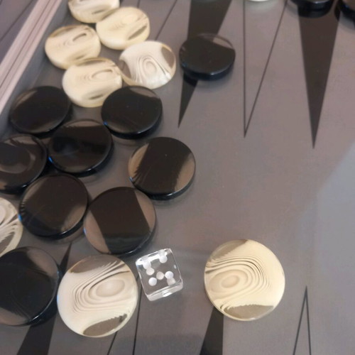 Backgammon used for travel with iron case