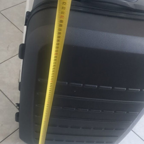 Medium hard suitcase gray used with two wheels