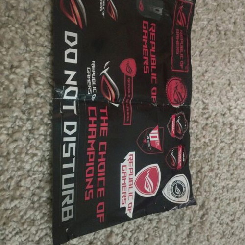 Asus stickers used, pack of 12, some creased