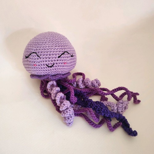 Handmade amigurumi jellyfish purple new