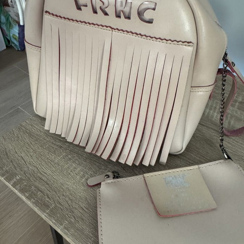 FRNC leather backpack like new, beige