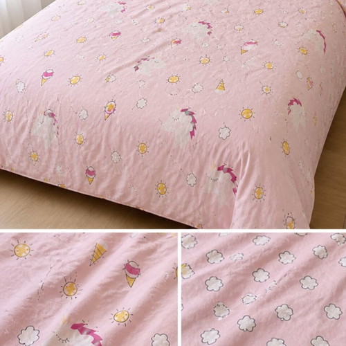 Unicorn duvet cover set 220x210 with 2 pink kawaii pillowcases like new