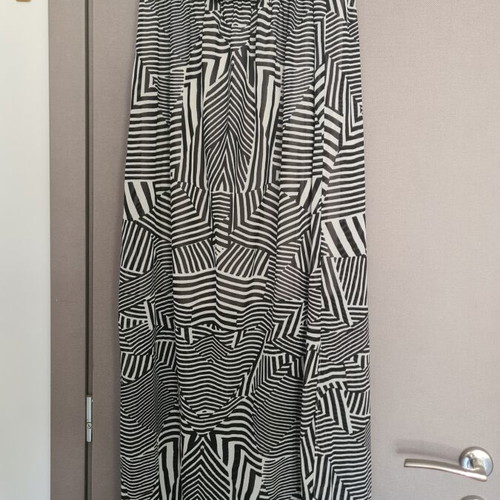 Morena Spain maxi dress black and white geometric pattern