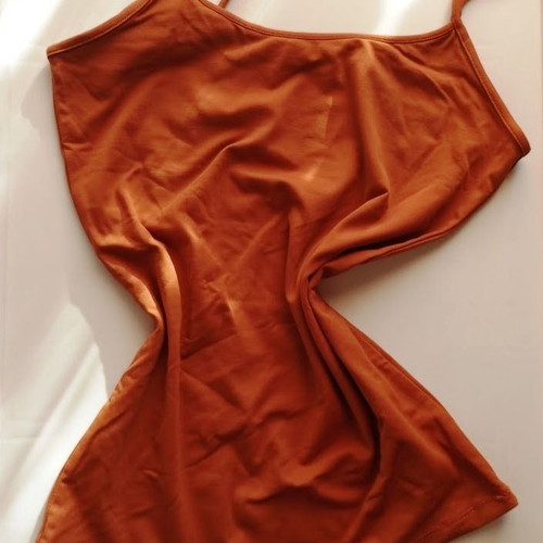 Zara women's top with thin straps like new, terracotta