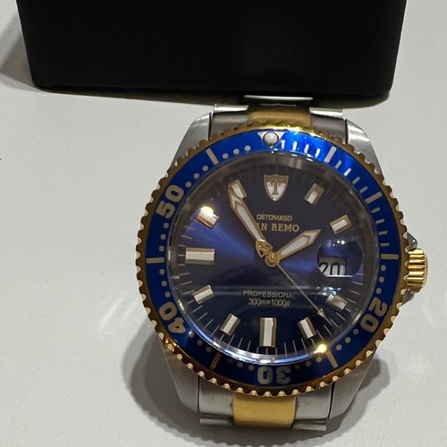 Detomaso San Remo Diver Automatic ρολόι σαν καινούργιο μπλε χρυσαφί