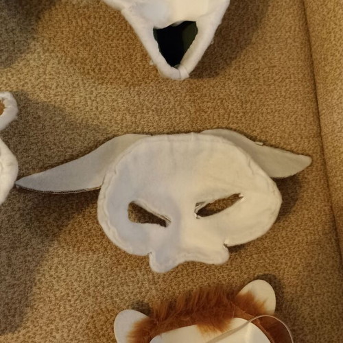 4 Therian animal cosplay masks, handmade, unfinished