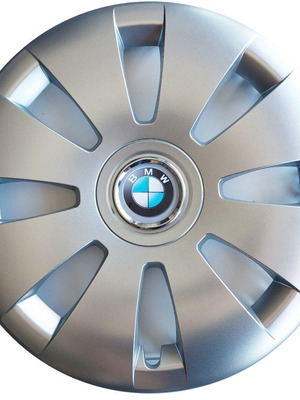Τάσια 16'' μαρκέ BMW σετ 4 τεμαχίων, ασημί πλαστικό
