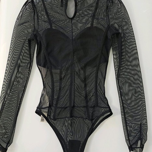 Caramela transparent bodysuit XS black like new