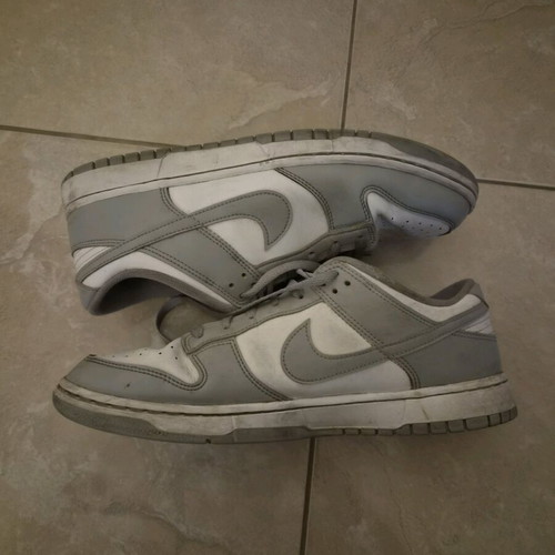 Nike Dunk Low shoes like new, white and grey, size 46