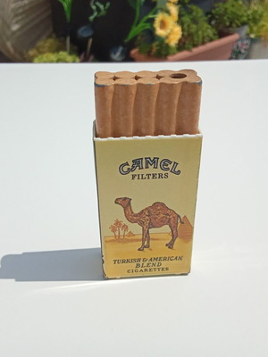 Vintage Camel Filters tabletop lighter used, collectible design