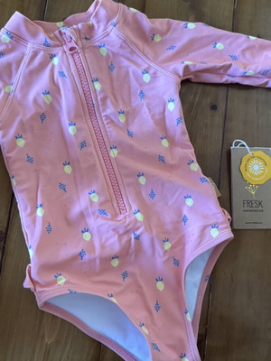 FRESK One-Piece Long-Sleeve Swimsuit UV50 Protection Used 6-12m