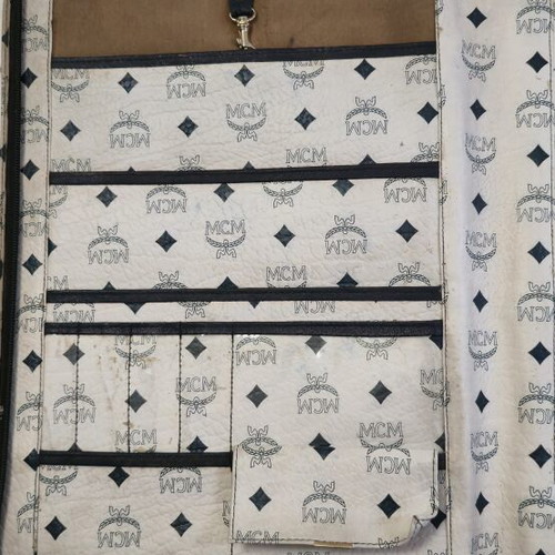 MCM Munchen Rare Vintage White Visetos Monogram Portfolio