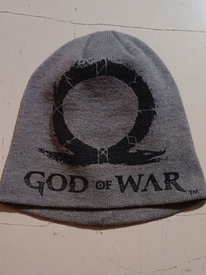 God Of War beanie cap like new, one size, black and grey