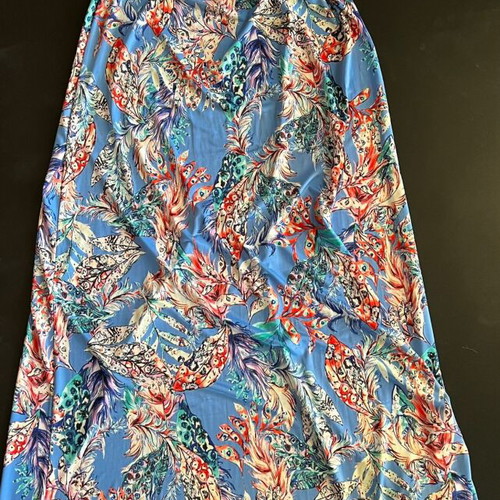 Maxi dress strapless used, blue floral, size M