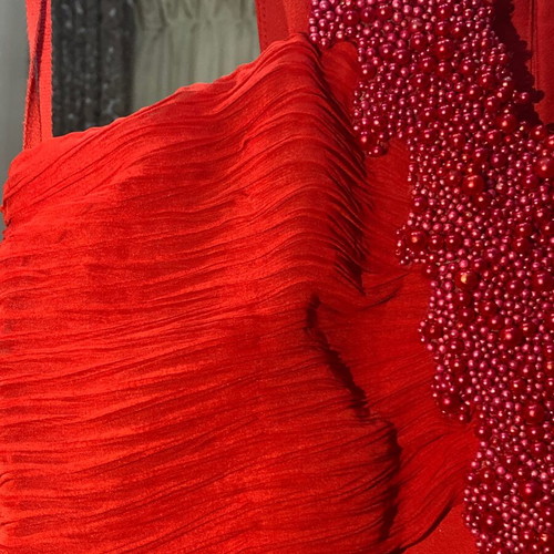Red dress new, size L / 40 / 12 with slit detail