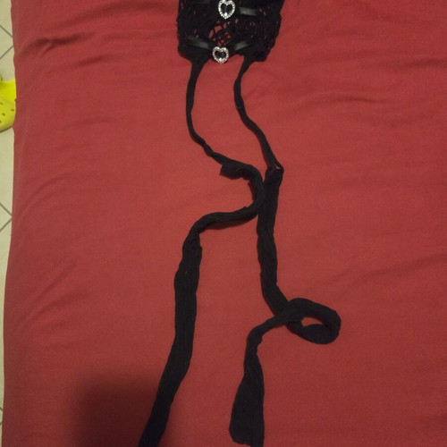 Garters new fishnet with heart-shaped crystals
