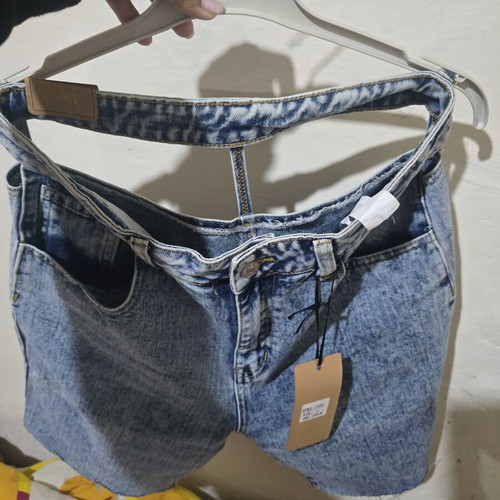 Mom Fit Jean Shorts new, size L, blue by A-Style