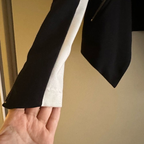 IF crop jacket used, size S, black and white