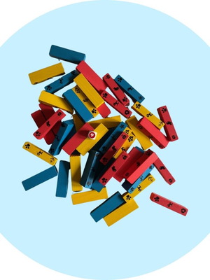 Дървена кула с блокчета Paw Patrol, настолна игра като нова