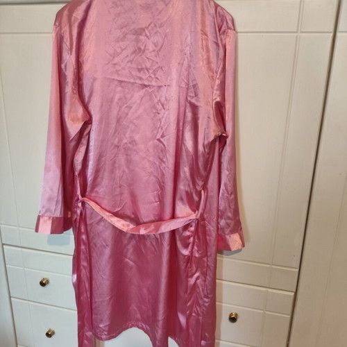 Pink satin texture robe used, size small/medium