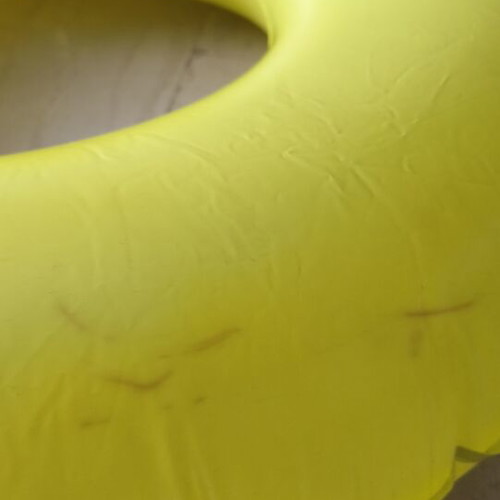 Inflatable Lifebuoy used, yellow, 85 cm diameter, with handles
