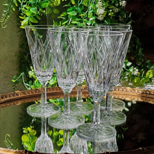 VMC Reims French vintage champagne glasses set of 6