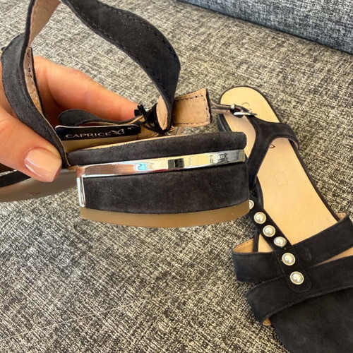 Caprice leather women's sandals size 40, black