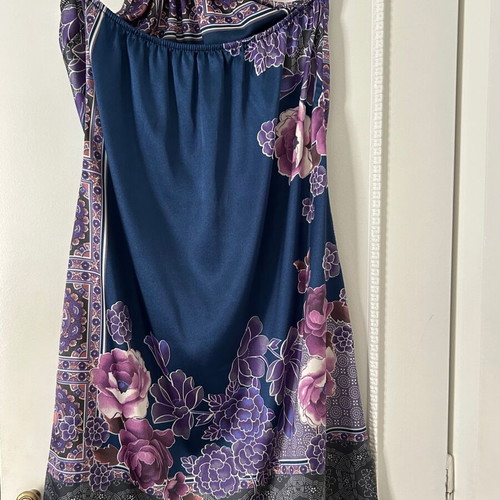 Mini dress S like new, blue and purple, with Asian influences