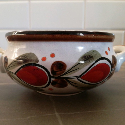 Hand-painted kitchen set used, 17 pieces, ceramic from Germany